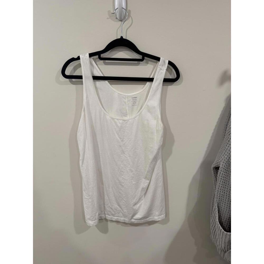 Old Navy Fitted White Tank Top - Size Large